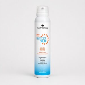 Spray continuo Protector solar factor Alto SPF 55 rostro y cuerpo
