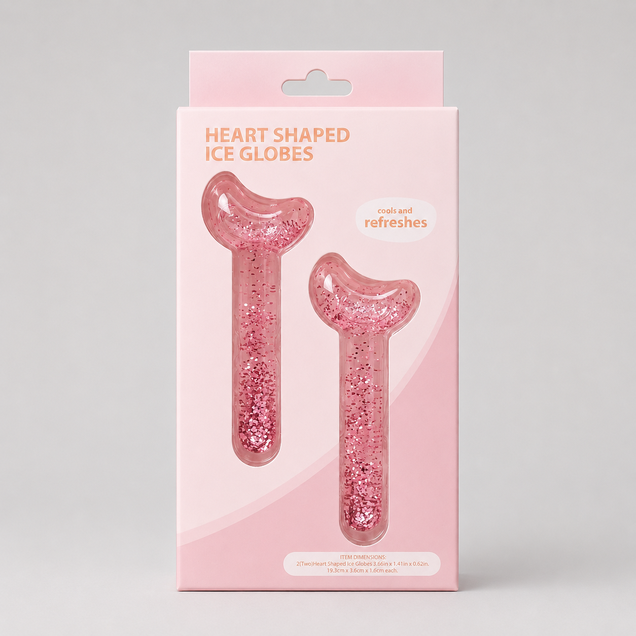 Ice Globes Faciales Heart Shaped Pink