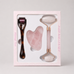 Set Facial 3 en 1 Cuarzo Rosa + Derma Roller