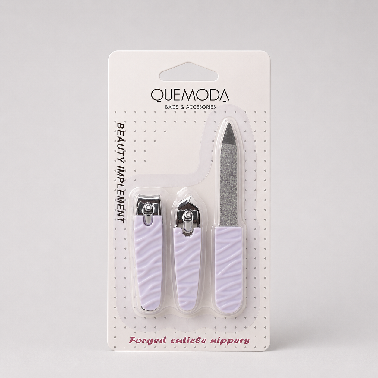Set de Manicuría 3 en 1 Que Moda Lila Pastel