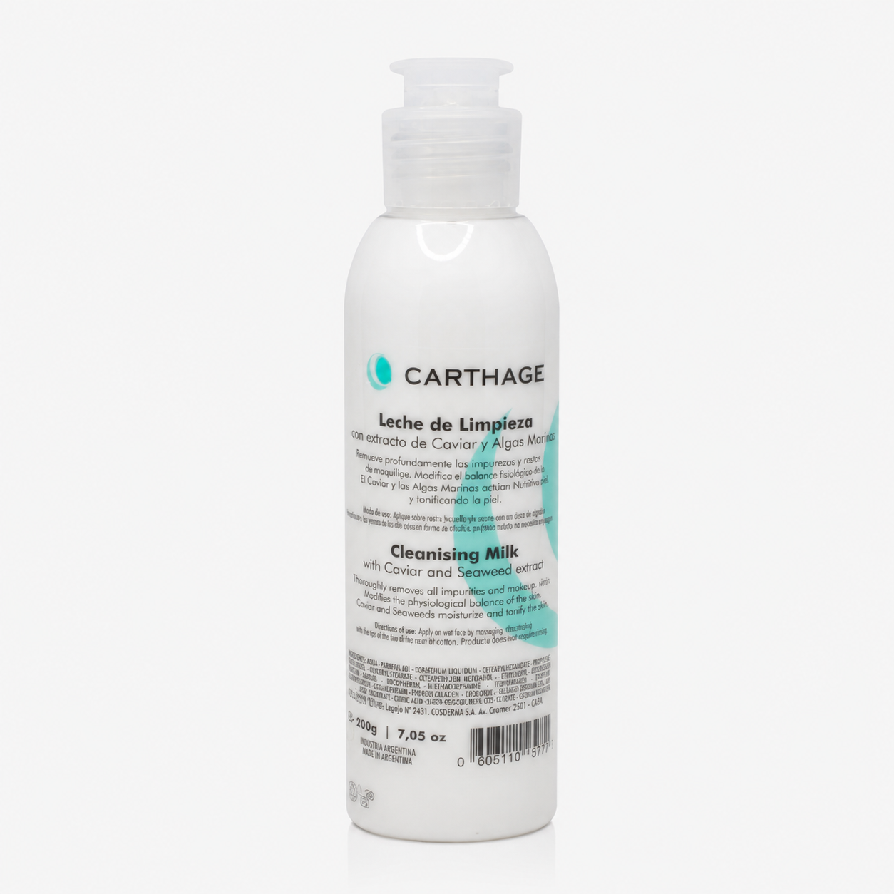 Leche de Limpieza con Caviar y Algas Marinas Carthage 200g
